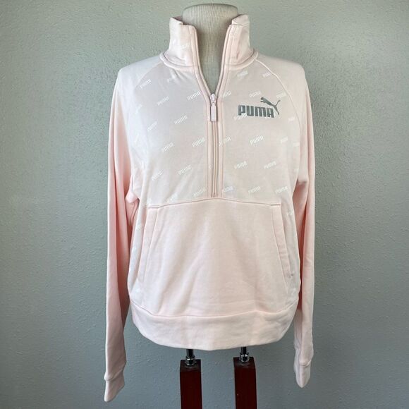 Puma Pink Half Zip Pullover Size M EUC - Picture 1 of 6